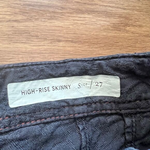 Pilcro Anthropologie Jeans Size 27 High-Rise Skinny Dark Gray Floral Textured - Picture 5 of 10